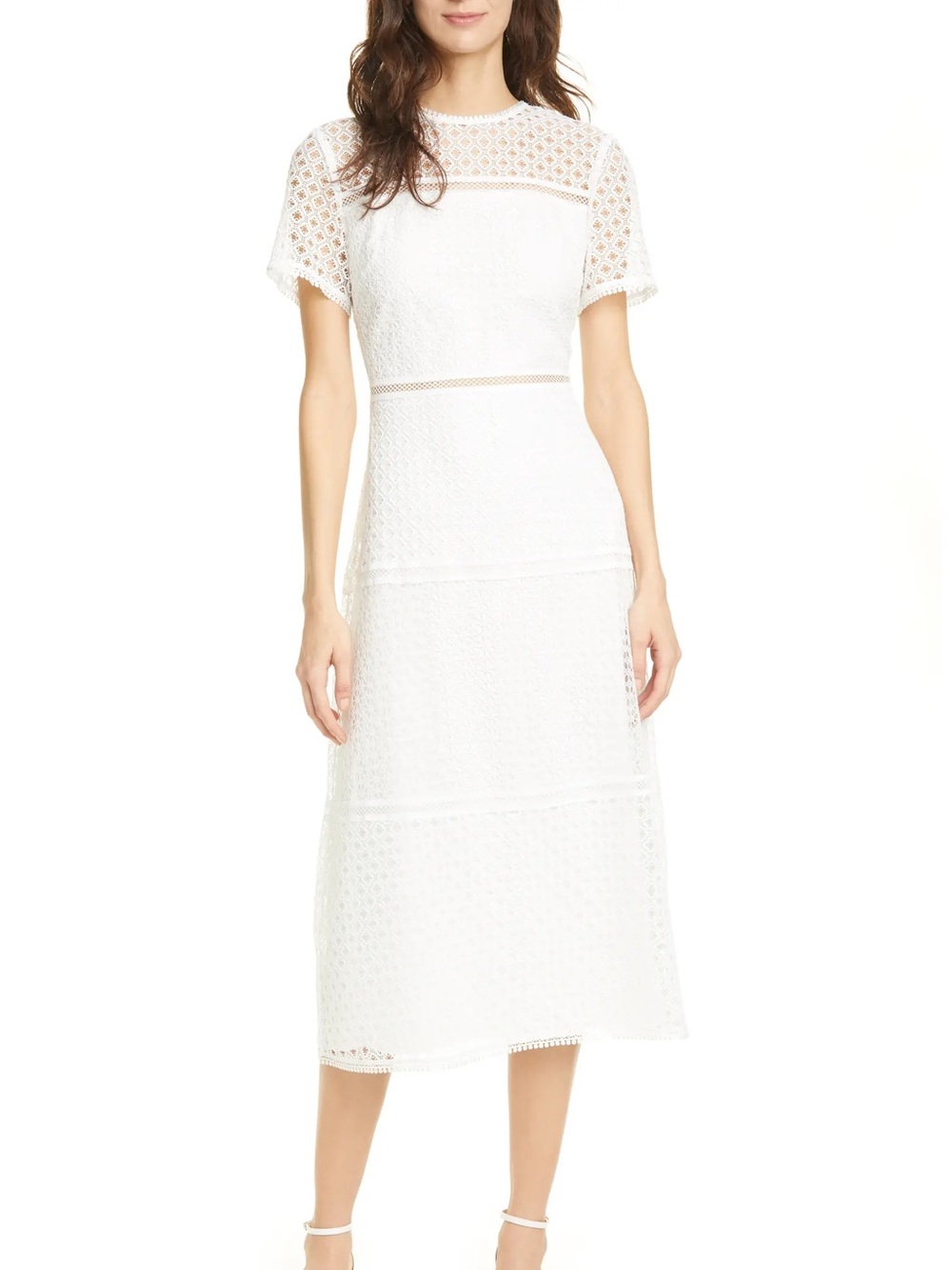 NWT Ted Baker Yanahli Ivory Lace Midi Dress size TB 2, US 6